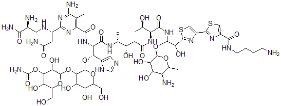 CAS#: 76069-32-4, N1-(4-Aminobutyl)-13-[(4-Amino-4,6-Dideoxy-alpha-L-Talopyranosyl)Oxy]-19-Demethyl-12-Hydroxybleomycinamide