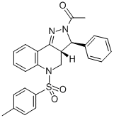CAS#: 76298-68-5, cis-3,3A,4,5-Tetrahydro-2-Acetyl-5-((4-Methyl Phenyl)Sulfonyl)-3-Phenyl-2H-Pyrazolo(4,3-c)Quinoline