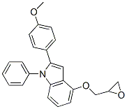 CAS 登录号:76410-32-7, 2-(4-甲氧基苯基)-4-(环氧乙烷-2-基甲氧基)-1-苯基吲哚