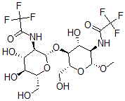 CAS#: 76418-42-3, N-[(2S,3R,4R,5S,6R)-4,5-Dihydroxy-2-[(2R,3S,4R,5R,6R)-4-Hydroxy-2-(Hydroxymethyl)-6-Methoxy-5-[(2,2,2-Trifluoroacetyl)Amino]Oxan-3-Yl]Oxy-6-(Hydroxymethyl)Oxan-3-Yl]-2,2,2-Trifluoroacetamide