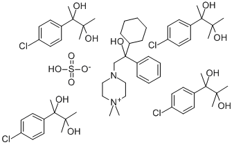 CAS#: 76485-09-1, 2-(p-chlorophenyl)-3-methyl-2,3-Butanediol mixed with 4-(beta-cyclohexyl-beta-hydroxyphenethyl)-1,1-dimethylpiperazinium sulfate (4:1)