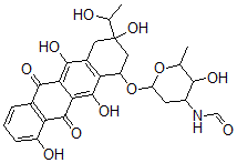 CAS#: 76634-96-3, N-[3-Hydroxy-2-Methyl-6-[[3,5,10,12-Tetrahydroxy-3-(1-Hydroxyethyl)-6,11-Dioxo-2,4-Dihydro-1H-Tetracen-1-Yl]Oxy]Oxan-4-Yl]Formamide