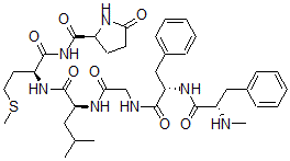 CAS#: 77160-85-1, (2S)-N-[(2S)-2-[[(2S)-4-Methyl-2-[[2-[[(2S)-2-[[(2S)-2-Methylamino-3-Phenylpropanoyl]Amino]-3-Phenylpropanoyl]Amino]Acetyl]Amino]Pentanoyl]Amino]-4-Methylsulfanylbutanoyl]-5-Oxopyrrolidine-2-Carboxamide