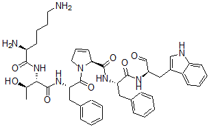 CAS#: 77236-35-2, (2S)-1-[(2S)-2-[[(2S,3R)-2-[[(2S)-2,6-Diaminohexanoyl]Amino]-3-Hydroxybutanoyl]Amino]-3-Phenylpropanoyl]-N-[(2S)-1-[[(2R)-1-(1H-Indol-3-Yl)-3-Oxopropan-2-Yl]Amino]-1-Oxo-3-Phenylpropan-2-Yl]-2,5-Dihydropyrrole-2-Carboxamide