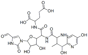 CAS#: 77368-60-6, 2-[[2-[[2-Amino-4-Hydroxy-4-(5-Hydroxypyridin-2-Yl)-3-Methylbutanoyl]Amino]-2-[5-(4-Formyl-2-Oxo-3H-Imidazol-1-Yl)-3,4-Dihydroxyoxolan-2-Yl]Acetyl]Amino]Pentanedioic Acid