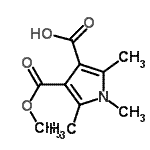 CAS 登录号：773871-24-2， 4-(甲氧羰基)-1,2,5-三甲基-1H-吡咯-3-羧酸