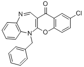 CAS#: 77436-72-7, 2-Chloro-6-(Phenylmethyl)-(1)Benzopyrano(2,3-b)(1,5)Benzodiazepin-13(6H)-One