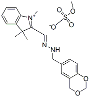 CAS 登录号：77536-70-0， 1-(4H-1,3-苯并二氧杂环己-6-基)-N-[(1,3,3-三甲基吲哚-1-鎓-2-基)亚甲基氨基]甲胺硫酸甲酯盐