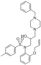 CAS#: 77557-39-2, N-[2-Hydroxy-3-[4-(Phenylmethyl)Piperazin-1-Yl]Propyl]-4-Methyl-N-(2-Prop-2-Enoxyphenyl)Benzenesulfonamide