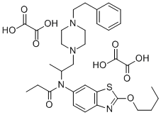 CAS#: 77563-16-7, 2-n-Butoxy-6-(N-(1-methyl-2-(4-phenethylpiperazino)ethyl)propionamido)benzothiazole dioxalate