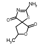 CAS#: 780767-73-9, 2-Amino-8-methyl-7-oxa-1-thia-3-azaspiro[4.4]non-2-ene-4,6-dione