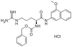 CAS#: 78117-09-6, (S)-[4-[(Aminoiminomethyl)amino]-1-[[(4-methoxy-2-naphthalenyl)amino]carbonyl]butyl]-Carbamic acid benzyl ester monohydrochloride