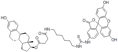 CAS#: 78232-36-7, [(8R,9S,13S,14S,17S)-3-Hydroxy-13-Methyl-6,7,8,9,11,12,14,15,16,17-Decahydrocyclopenta[a]Phenanthren-17-Yl] 4-[6-[(3',6'-Dihydroxy-3-Oxospiro[2-Benzofuran-1,9'-Xanthene]-5-Yl)Carbamothioylamino]Hexylamino]-4-Oxobutanoate