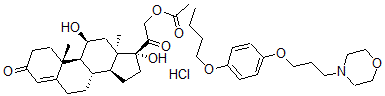 CAS#: 78457-00-8, (11beta)-21-(acetyloxy)-11,17-dihydroxy-Pregn-4-ene-3,20-dione mixt. with 4-(3-(4-butoxyphenoxy)propyl)morpholine hydrochloride