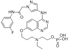 CAS#: 786685-53-8, 2-[Ethyl[3-[[4-[[1-[2-[(3-Fluorophenyl)Amino]-2-Oxoethyl]-1H-Pyrazol-4-Yl]Amino]Quinazolin-7-Yl]Oxy]Propyl]Amino]Ethyl Dihydrogen Phosphate