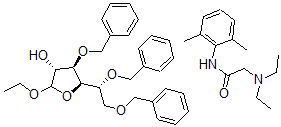 CAS#: 78940-02-0, ethyl 3,5,6-tris-O-(phenylmethyl)-D-Glucofuranoside mixt. with 2-(diethylamino)-N-(2,6-dimethylphenyl)acetamide