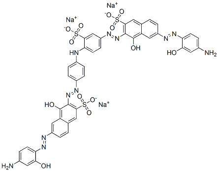 CAS 登录号：79057-88-8， 6-[(4-氨基-2-羟基苯基)偶氮]-3-[[4-[[4-[[7-[(4-氨基-2-羟基苯基)偶氮]-1-羟基-3-磺酸基-2-萘基]偶氮]苯基]氨基]-3-磺酸基苯基]偶氮]-4-羟基萘-2-磺酸三钠