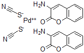 CAS 登录号：79170-49-3， 顺式-二(2-氧代-2H-1-苯并吡喃-3-基氨合)二(硫氰酸基)钯(II)