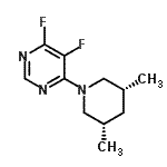 CAS#: 792915-24-3, 4-[(3R,5S)-3,5-Dimethyl-1-piperidinyl]-5,6-difluoropyrimidine