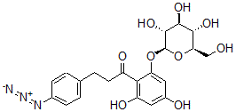 CAS#: 79541-46-1, 3-(4-Azidophenyl)-1-[2,4-Dihydroxy-6-[(2S,3R,4S,5S,6R)-3,4,5-Trihydroxy-6-(Hydroxymethyl)Oxan-2-Yl]Oxyphenyl]Propan-1-One