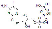 CAS 登录号：79570-63-1， [(2R,3R,4S,5R)-5-(4-氨基-5-碘-2-氧代嘧啶-1-基)-4-氟-3-羟基四氢呋喃-2-基]甲基(羟基-膦酰氧基磷酰)氢磷酸酯