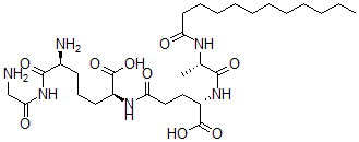 CAS 登录号：79645-16-2， (2S,6S)-6-氨基-7-[(2-氨基乙酰基)氨基]-2-[[(4S)-4-[[(2S)-2-(月桂酰氨基)丙酰]氨基]-5-羟基-5-氧代戊酰]氨基]-7-氧代庚酸