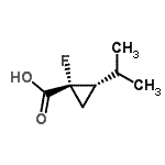 CAS 登录号：79658-29-0， (1S,2S)-1-氟-2-异丙基环丙烷羧酸