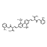 CAS 登录号：79665-34-2， 4,4'-二({1-[(2-甲基苯基)氨基]-1,3-二氧代-2-丁炔基}偶氮)-2,2'-联苯二磺酸