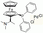 CAS#: 79767-72-9, Dichloro[(S)-N,N-Dimethyl-1-[(R)-2-(Diphenylphospino)Ferrocenyl]Ethyl-Amine]Palladium(II)