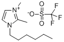 CAS 登录号：797789-01-6， 1-己基-2,3-二甲基咪唑鎓三氟甲烷磺酸盐