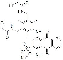 CAS#: 80010-51-1, Sodium 1-Amino-4-[[3,5-Bis[[(Chloroacetyl)Amino]Methyl]-2,4,6-Trimethylphenyl]Amino]-9,10-Dihydro-9,10-Dioxoanthracene-2-Sulphonate