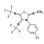 CAS#: 80228-93-9, 3-(4-Chlorophenyl)-N<sup>2</sup>-methyl-N<sup>4</sup>,N<sup>5</sup>-bis(trifluoromethyl)-1,3-thiazolidine-2,4,5-triimine