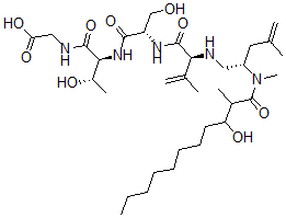 CAS#: 80458-08-8, 2-[[(2S,3S)-3-Hydroxy-2-[[(2S)-3-hydroxy-2-[[(2S)-2-[[(2S)-2-[(3-hydroxy-2-methylundecanoyl)-methylamino]-4-methylpent-4-enyl]amino]-3-methylbut-3-enoyl]amino]propanoyl]amino]butanoyl]amino]acetic acid