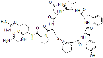 CAS 登录号:81094-15-7, 1-(1-巯基环己烷乙酸)-2-D-酪氨酸-4-L-缬氨酸-8-L-精氨酸-后叶加压素