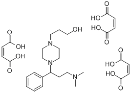 CAS 登录号：81402-38-2， 4-(3-(二甲基氨基)-1-苯基丙基)-1-哌嗪丙醇 (Z)-2-丁烯二酸盐 (1:3)