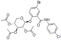 CAS 登录号：81742-16-7， [(2S,3R,4S,5R)-3,5-二乙酰氧基-2-[4-溴-2-[(4-氯苯基)氨基甲酰]苯氧基]四氢吡喃-4-基]乙酸酯