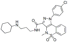 CAS#: 81761-98-0, 1-(4-Chlorophenyl)-3-[3-(Cyclohexylamino)Propylaminocarbonyl]-4-Methyl-1,4-Dihydropyrazolo[4,3-c][1,2]Benzothiazine 5,5-Dioxide