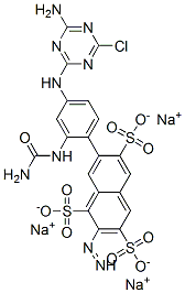 CAS#: 82600-93-9, Trisodium 7-[4-[(4-Amino-6-Chloro-1,3,5-Triazin-2-Yl)Amino]-2-(Carbamoylamino)Phenyl]Diazenylnaphthalene-1,3,6-Trisulfonate