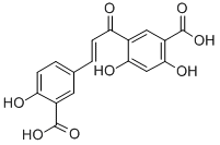 CAS 登录号:82846-16-0, 5-(3-(3-羧基-4-羟基苯基)-1-氧代-2-丙烯基)-2,4-二羟基苯甲酸