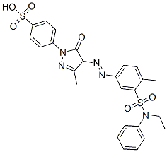 CAS#: 83006-48-8, 4-[4-[[3-[(Ethylanilino)Sulphonyl]-4-Methylphenyl]Azo]-4,5-Dihydro-3-Methyl-5-Oxo-1H-Pyrazol-1-Yl]Benzenesulphonic Acid
