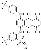 CAS 登录号：83006-68-2， 5-(叔-丁基)-2-[[4-[[4-(叔-丁基)苯基]氨基]-9,10-二氢-5,8-二羟基-9,10-二氧代蒽-1-基]氨基]苯磺酸钠