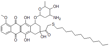 CAS 登录号：83291-66-1， 14-十二烷基-14-硫杂亚德里亚霉素