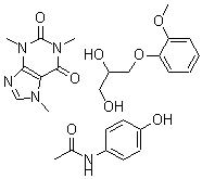 CAS#: 83383-37-3, N-(4-Hydroxyphenyl)-Acetamide Mixt. With 3,7-Dihydro-1,3,7-Trimethyl-1H-Purine-2,6-Dione And 3-(2-Methoxyphenoxy)-1,2-Propanediol