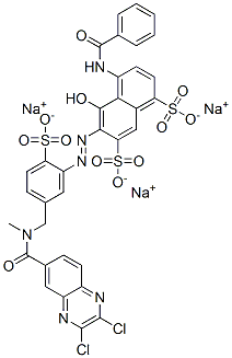 CAS#: 83399-99-9, 4-(Benzoylamino)-6-[2-[5-[[[(2,3-Dichloro-6-Quinoxalinyl)Carbonyl]Methylamino]Methyl]-2-Sulfophenyl]Diazenyl]-5-Hydroxy-1,7-Naphthalenedisulfonicacid Sodium Salt (1:3)