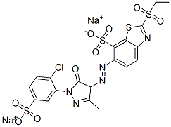 CAS#: 83400-24-2, 6-[2-[1-(2-Chloro-5-Sulfophenyl)-4,5-Dihydro-3-Methyl-5-Oxo-1H-Pyrazol-4-Yl]Diazenyl]-2-(Ethylsulfonyl)-7-Benzothiazolesulfonic acid Sodium Salt (1:2)