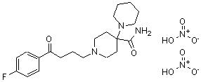 CAS 登录号：83863-66-5， 1'-[4-(4-氟苯基)-4-氧代丁基]-1,4'-联哌啶-4'-甲酰胺硝酸盐(1:2)
