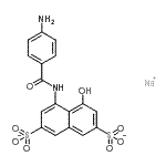 CAS 登录号：83929-49-1， 4-[(4-氨基苯甲酰)氨基]-5-羟基-2,7-萘二磺酸酯钠盐(1:1)