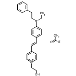 CAS#: 83950-14-5, 4-[(E)-2-{4-[Ethyl(2-phenylethyl)amino]phenyl}vinyl]-1-(2-hydroxyethyl)pyridinium acetate