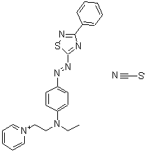 CAS#: 84000-78-2, 1-[2-(Ethyl{4-[(3-phenyl-1,2,4-thiadiazol-5-yl)diazenyl]phenyl}amino)ethyl]pyridinium thiocyanate