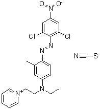 CAS 登录号：84051-86-5， 1-{2-[{4-[(2,6-二氯-4-硝基苯基)偶氮]-3-甲基苯基}(乙基)氨基]乙基}吡啶鎓硫氰酸盐